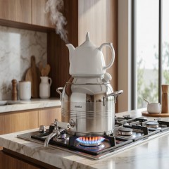 کتری قوری استیل ۵ لیتر مدل یاس منتیا 1601
